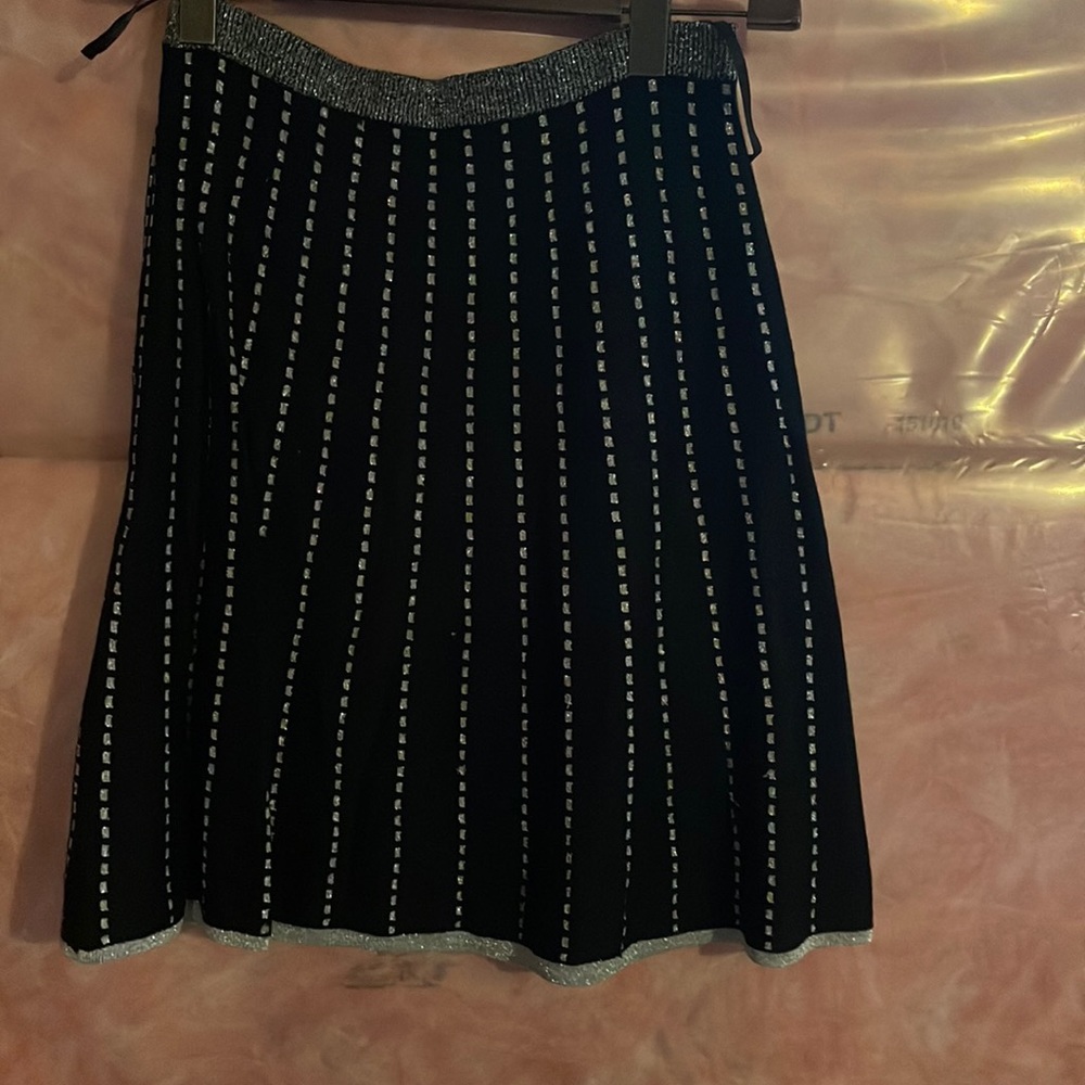A beautiful black and silver skirt with sliver trims